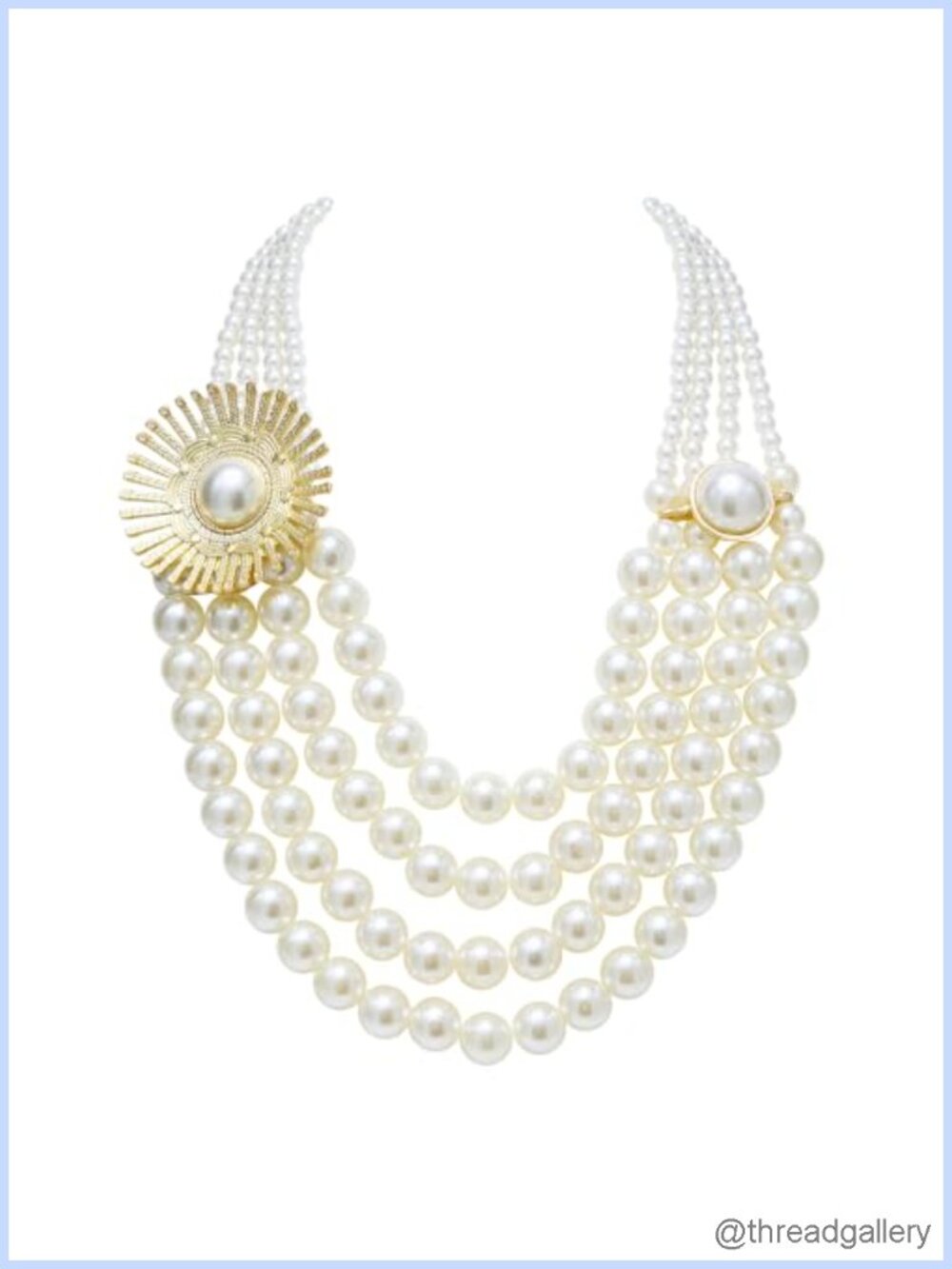 Faux Pearl Sunflower Charm Layered Necklace Women Summer Beach Jewelry